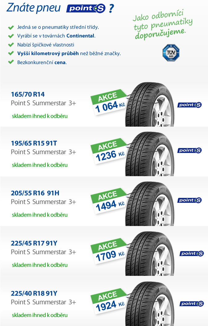Letni pneumatiky PointS Lassy za akční ceny v Pneuservis A